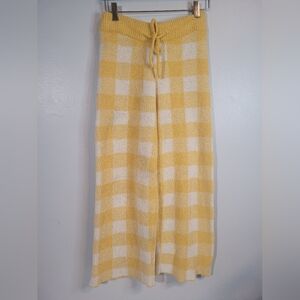 Yellow and cream plaid pajama pants. Size S. Pre-owned. As Is.
